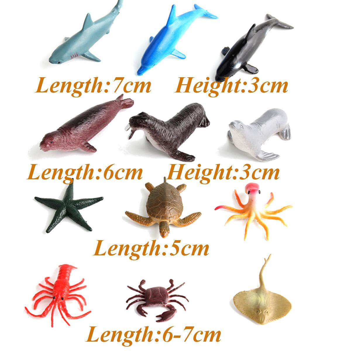 تسوق 12Pcs/Set Plastic Ocean Animals Figure Sea Creatures Model Toys ...