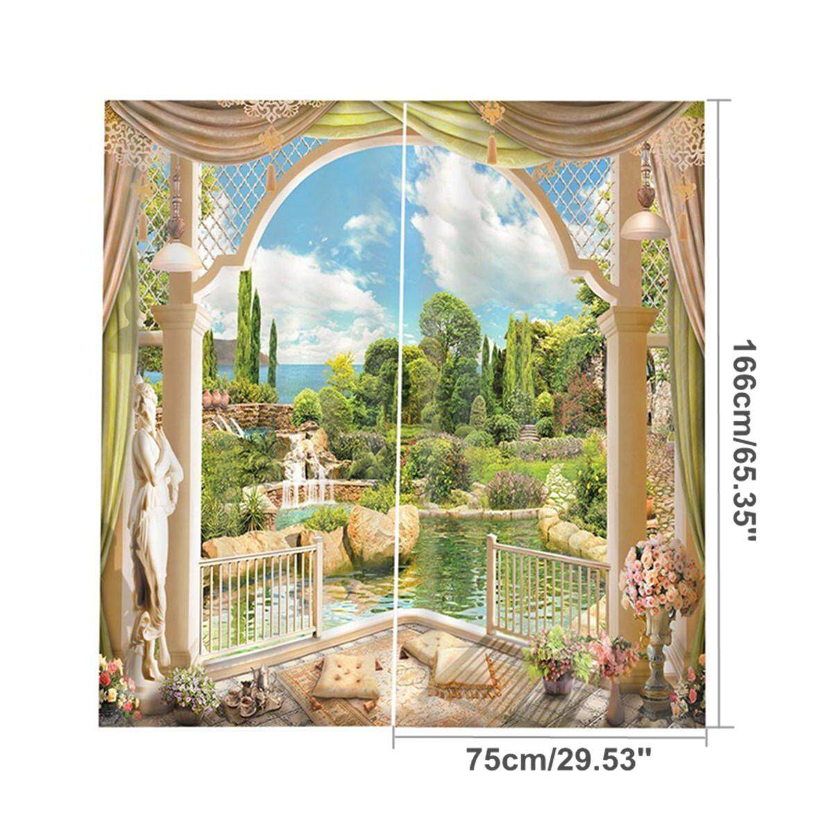 Generic 2 Panel Blackout Blinds Thermal Insulated Landscrape 3D Printed