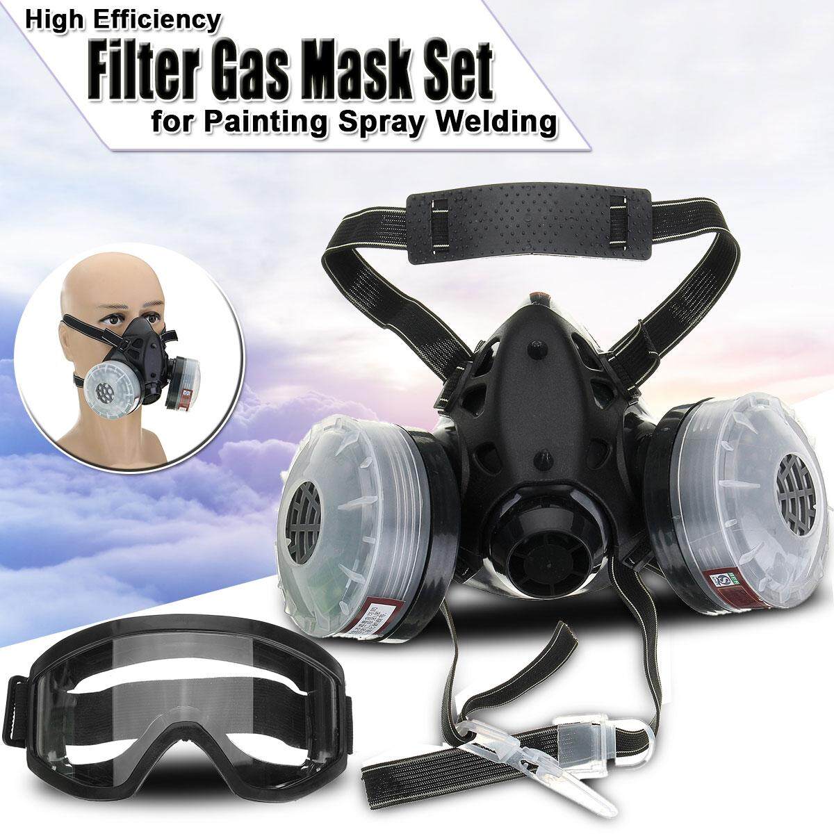 Generic New Half Face Gas With Antifog Glasses N95 Chemical Dust Filter Breathing Respirators