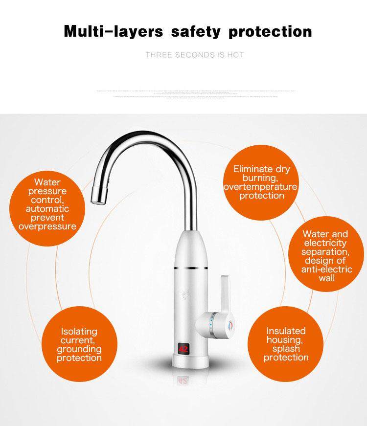 Generic 3000W Bathroom LED Temperature Display Instant Hot Water Tap