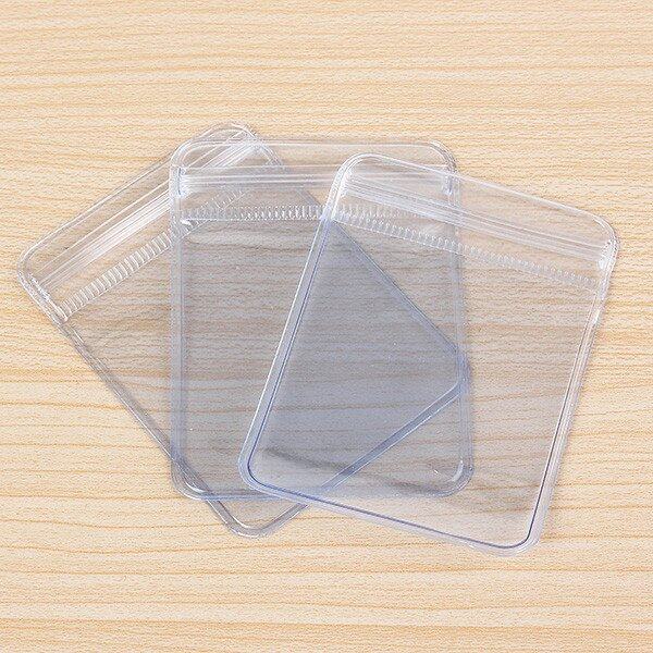 Generic 100Pcs Clear Clear Crystal PVC Plastic Coin Bag Case Wallets