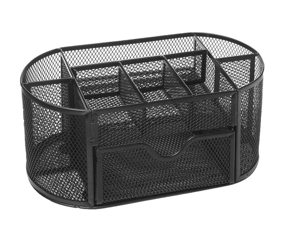 Dmscs Multi Fungsional Tidy Jaring Meja Tulis Organizer Set Kantor Rapi Organizer (Hitam)-Internasional