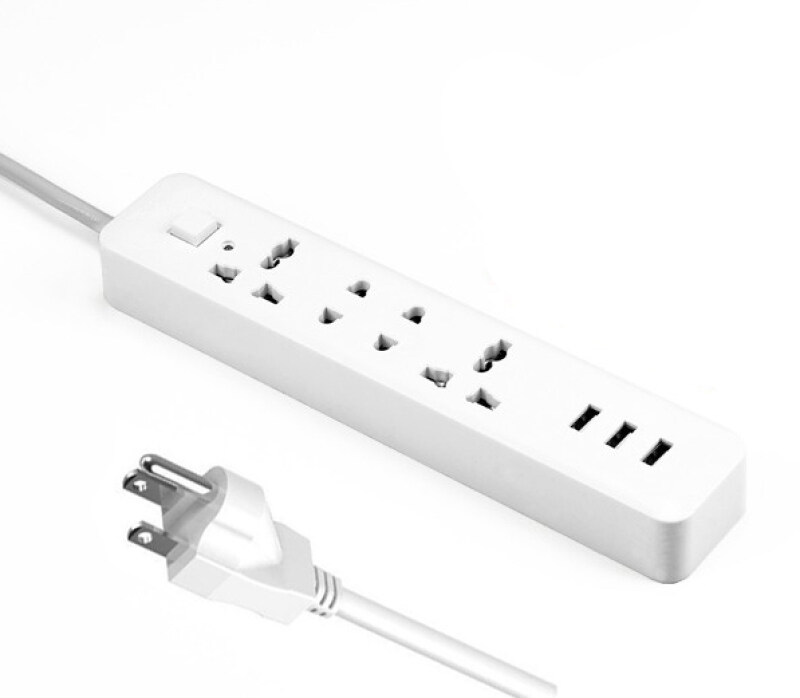 High Voltage Fireproof Universal Socket 4 Outlet 3 USB Power Strip（US Plug） - intl