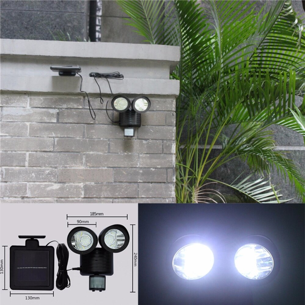 LED Solar Light 22LEDs Dual Head PIR Motion Sensor Outdoor Waterproof
Security solar Spotlight Wall Light for Yard Lawn Garden