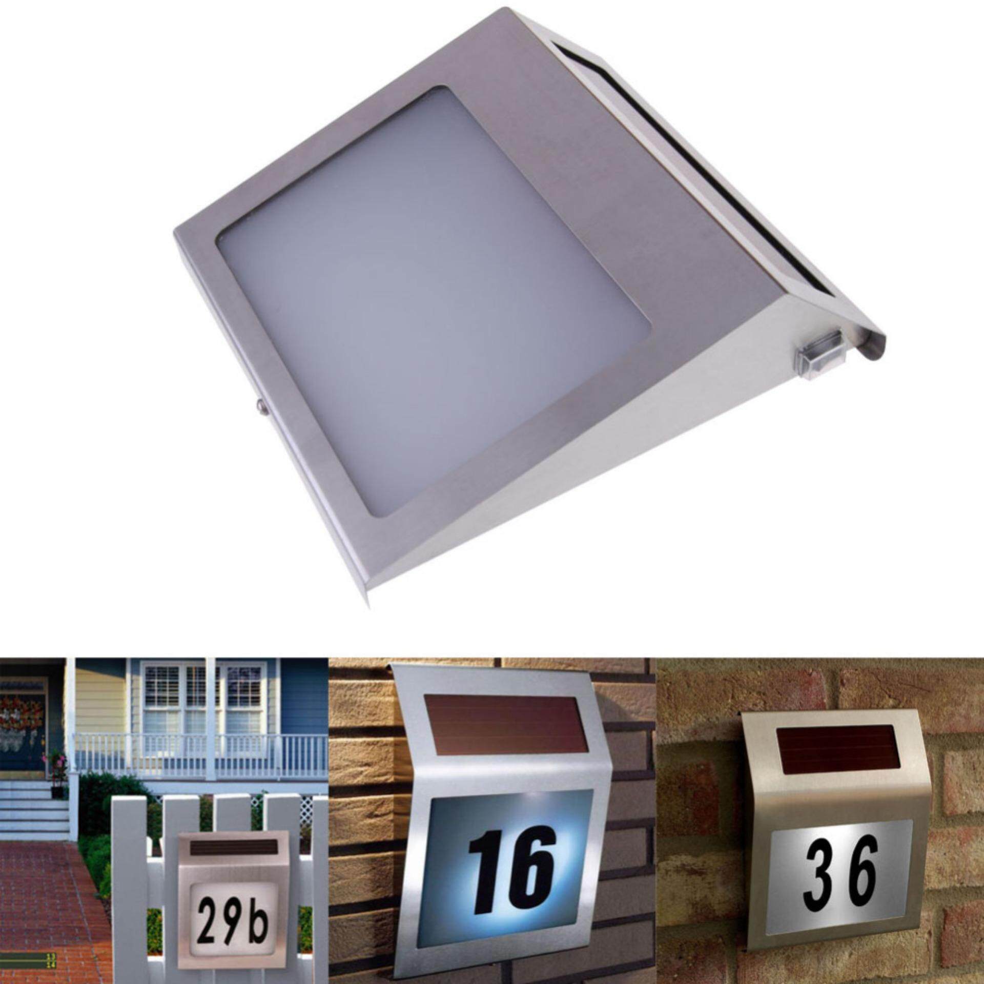 Stainless Steel Solar Powered Light 3 LED Illumination LED Doorplate Wall Lamp Outdoor House Numbers Light With Backlight