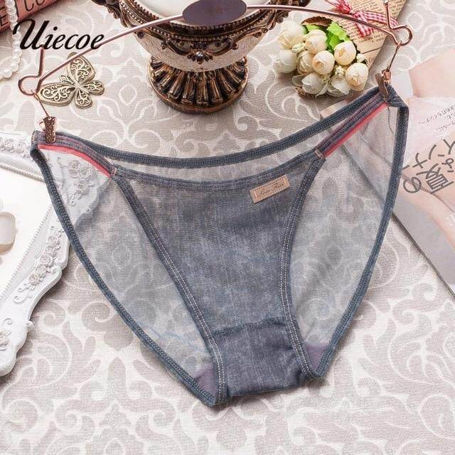 UIECOE Women Net yarn Elastic Cowboy Lace Girl Briefs Transparent Sexy Female Panties 2017 Breathable Underwear for Young women UIECOE Women Net yarn Elastic Cowboy Lace Girl Briefs Transparent Sexy Female Panties 2017 Breathable Underwear for Young women