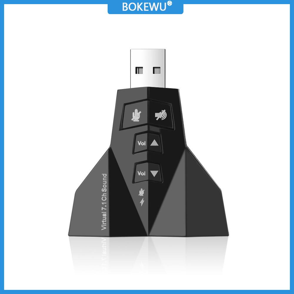 BOKEWU Thẻ Âm Thanh USB Thẻ Âm Thanh 3D 7.1 Kênh Tai Nghe Âm Thanh Nổi Giắc Cắm 3.5Mm Bộ Chuyển Đổi Mic Cho Máy Vi Tính Máy Tính Xách Tay