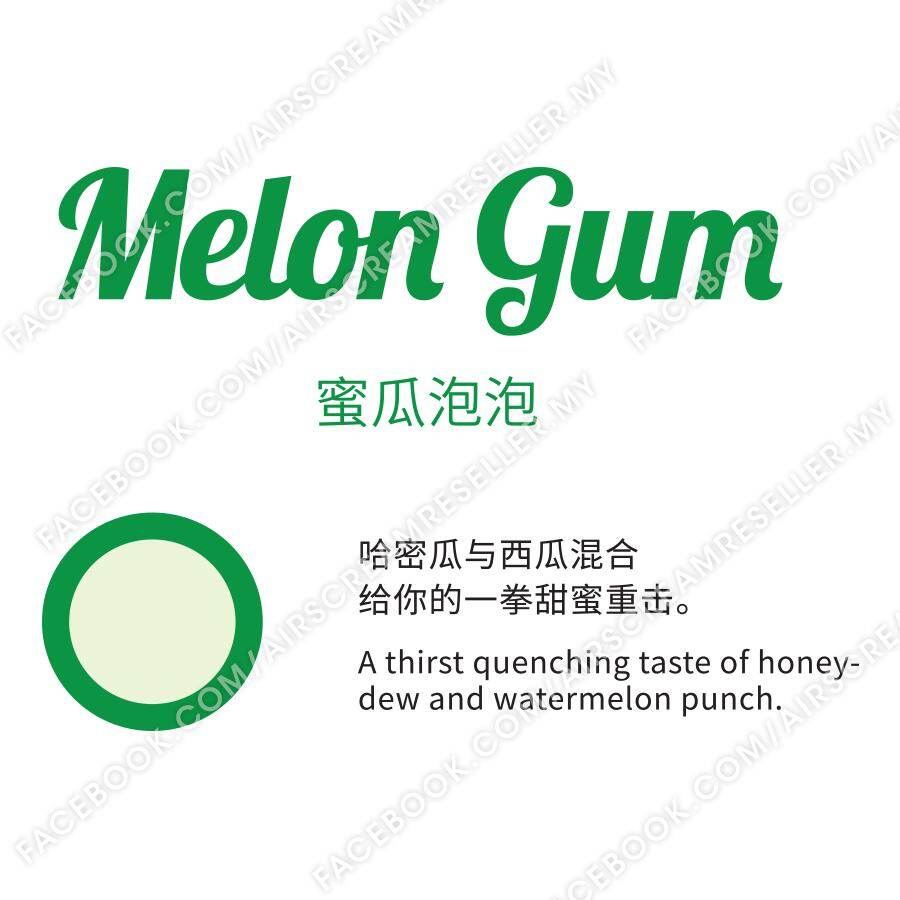 Airscream Airspops Pod Cartridge Melon Gum Flavour (4 Cartridges) New