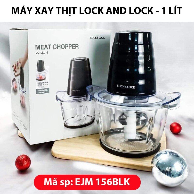Máy Xay Thịt Lock&Lock Ejm156Blk 1Lít Cối Thủy Tinh.