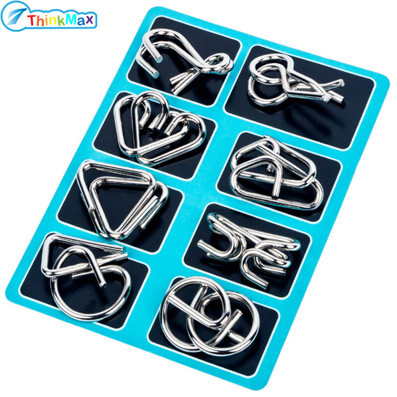 Thinkmax 8 miếng ghép hình bằng kim loại đồ chơi trí tuệ cho người lớn trẻ em đồ chơi trí tuệ trung quốc