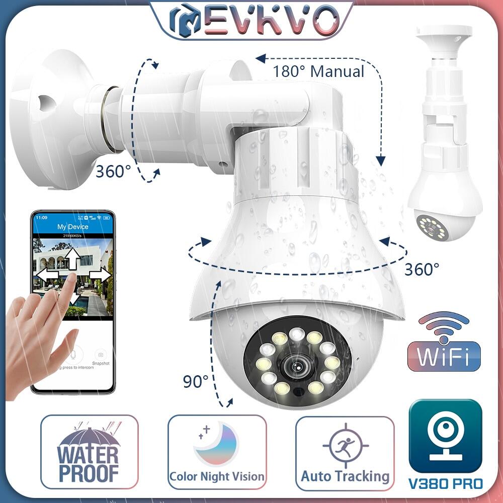 Camera giám sát wifi bóng đèn e27 4mp camera ip ptz ngoài trời tự động theo dõi 360 camera quan sát an ninh video quan sát ban đêm 30m