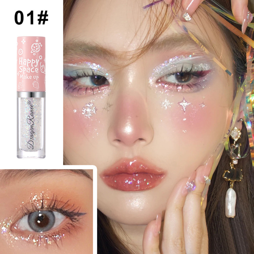 8 màu sắc long lanh phấn mắt dạng lỏng Highlighter không thấm nước Pearlescent bóng mắt sáng bóng sequin mắt mỹ phẩm trang điểm Hàn Quốc