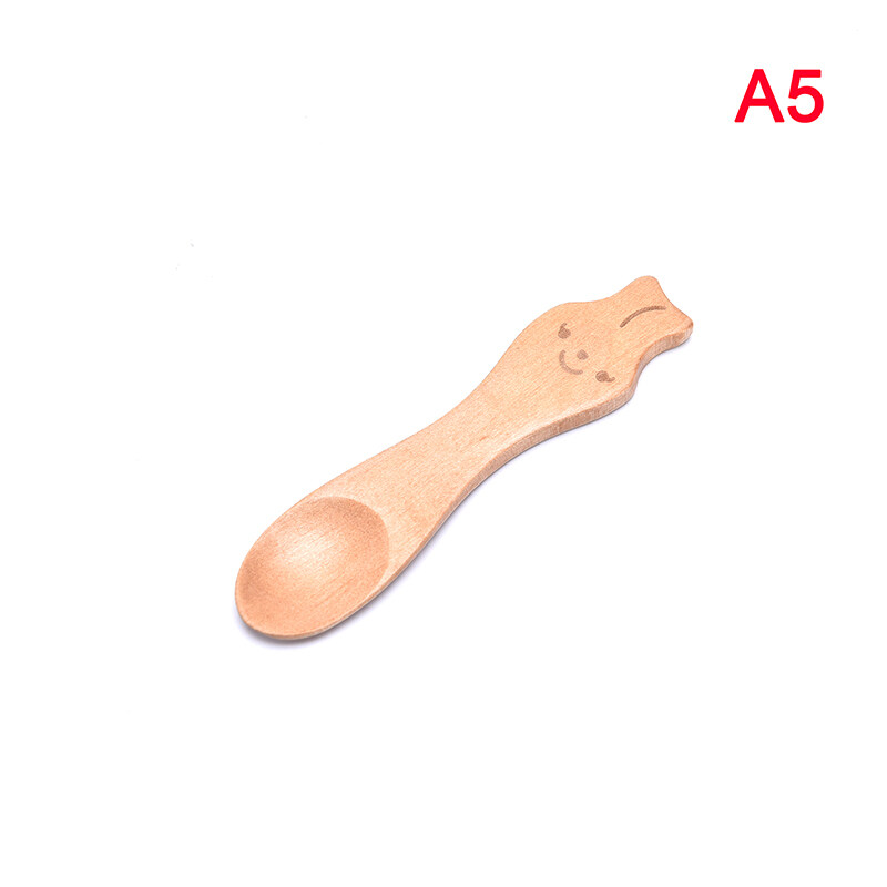 PINGZ Cute Animal Wooden Spoons for Children Kids Tableware Feeding Spoon Kitchen Tool