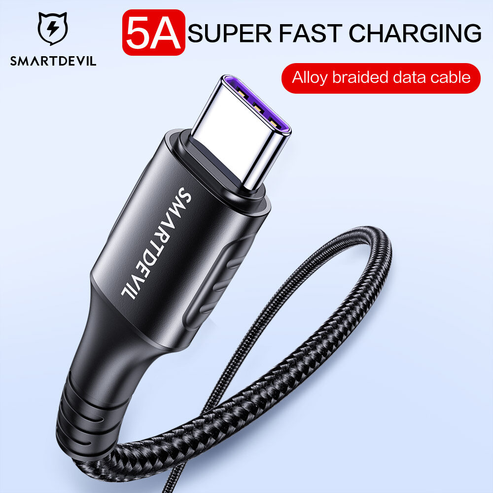 Smartdevil loại c cáp 5a sạc nhanh 40w công suất lớn 0.5m cho huawei cáp sạc mate 50 pro mate 40 pro p30/p40 pro/mate 20 pro honor 30 honor 20 sạc siêu nhanh xiaomi 9 sạc mate20 nova7 redmi mi 10 t pro