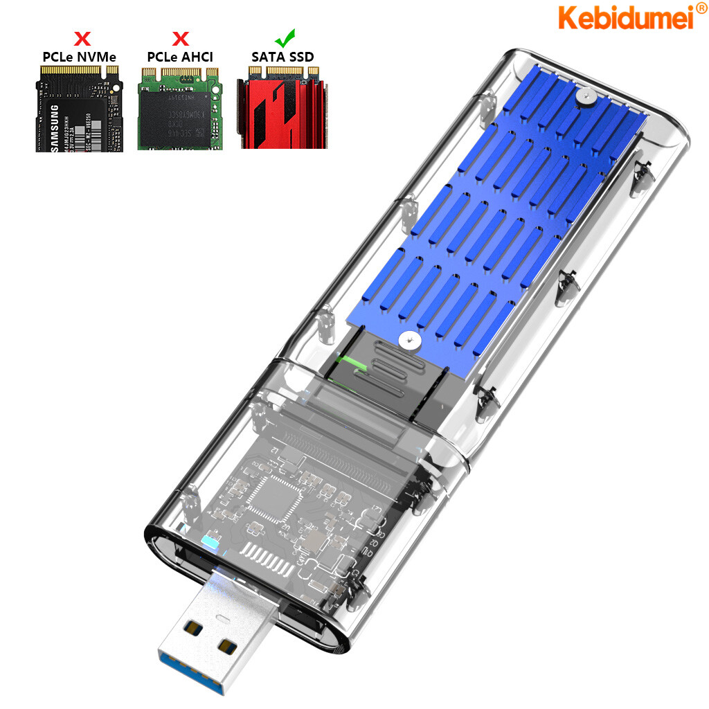 Kebidumei Hộp Đựng SSD M2 Bộ Chuyển Đổi SSD M.2 Sang USB 3.0 Cho PCIE NGFF SATA M/B Key SSD Cho 2230/2242/2260/2280MM