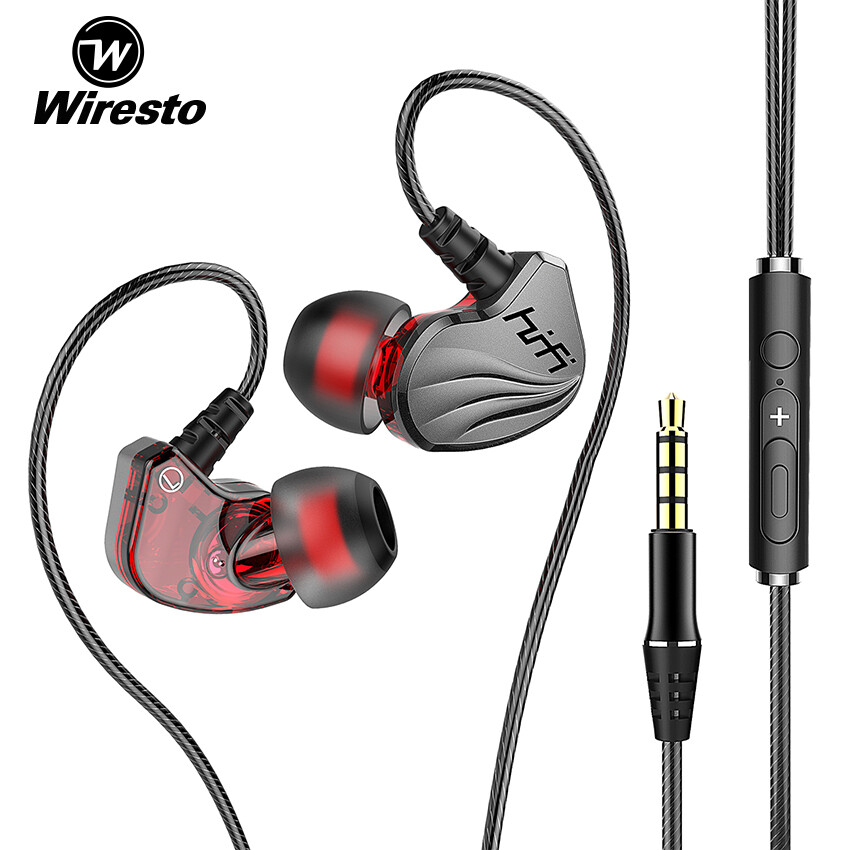 Wiresto Tai Nghe có Dây Tai Nghe Nhét Tai Có Dây Tai Nghe Tai Nghe Có Dây, Tai Nghe Âm Trầm Nặng Tai Nghe Loa Siêu Trầm Chất Lượng Âm Thanh HIFI Khử Tiếng Ồn Với Micro HD
