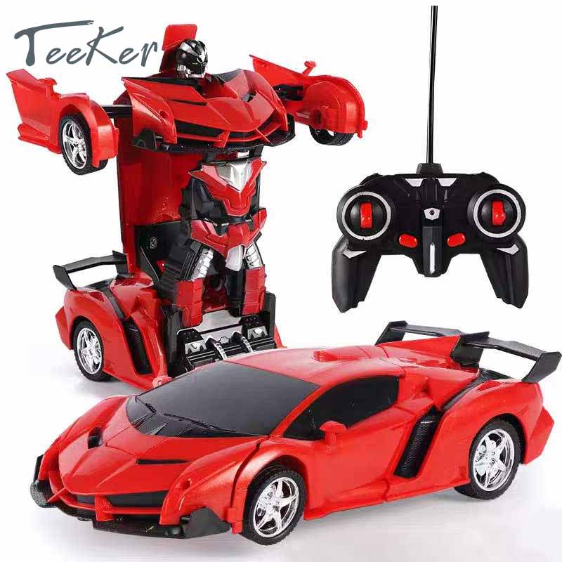 New 1:18 24 CM Electric RC Car Drift One Key Deformation Outdoor Remote Control Sports Deformation Car Robots Model Toy for Children Gift ราคา 496 บาท*ส่งฟรี