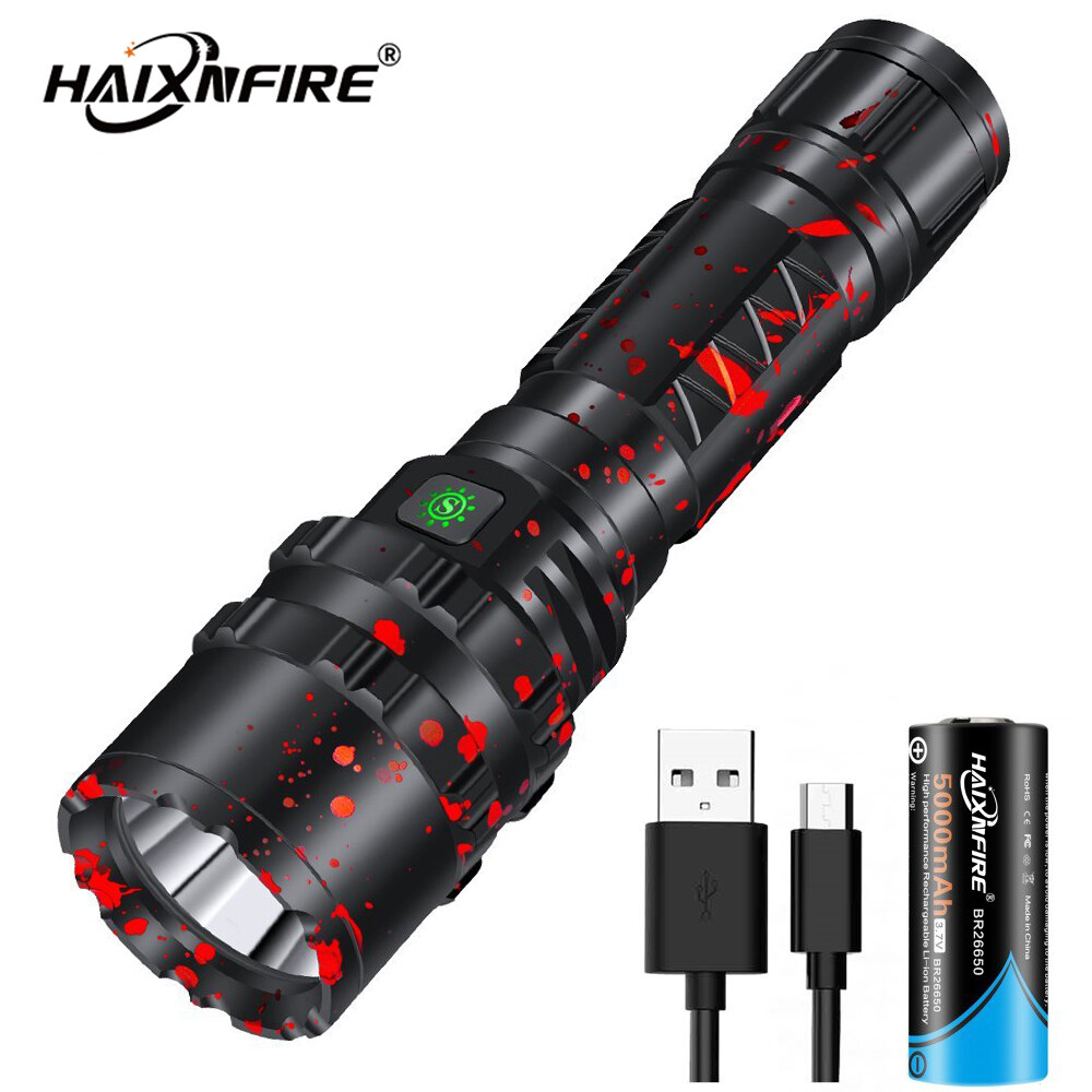 Haixnfire Đèn Pin LED XHP50.2 Mạnh Mẽ G200 8000LM Đèn Pin Chống Nước Xlamp Lant Siêu Sáng