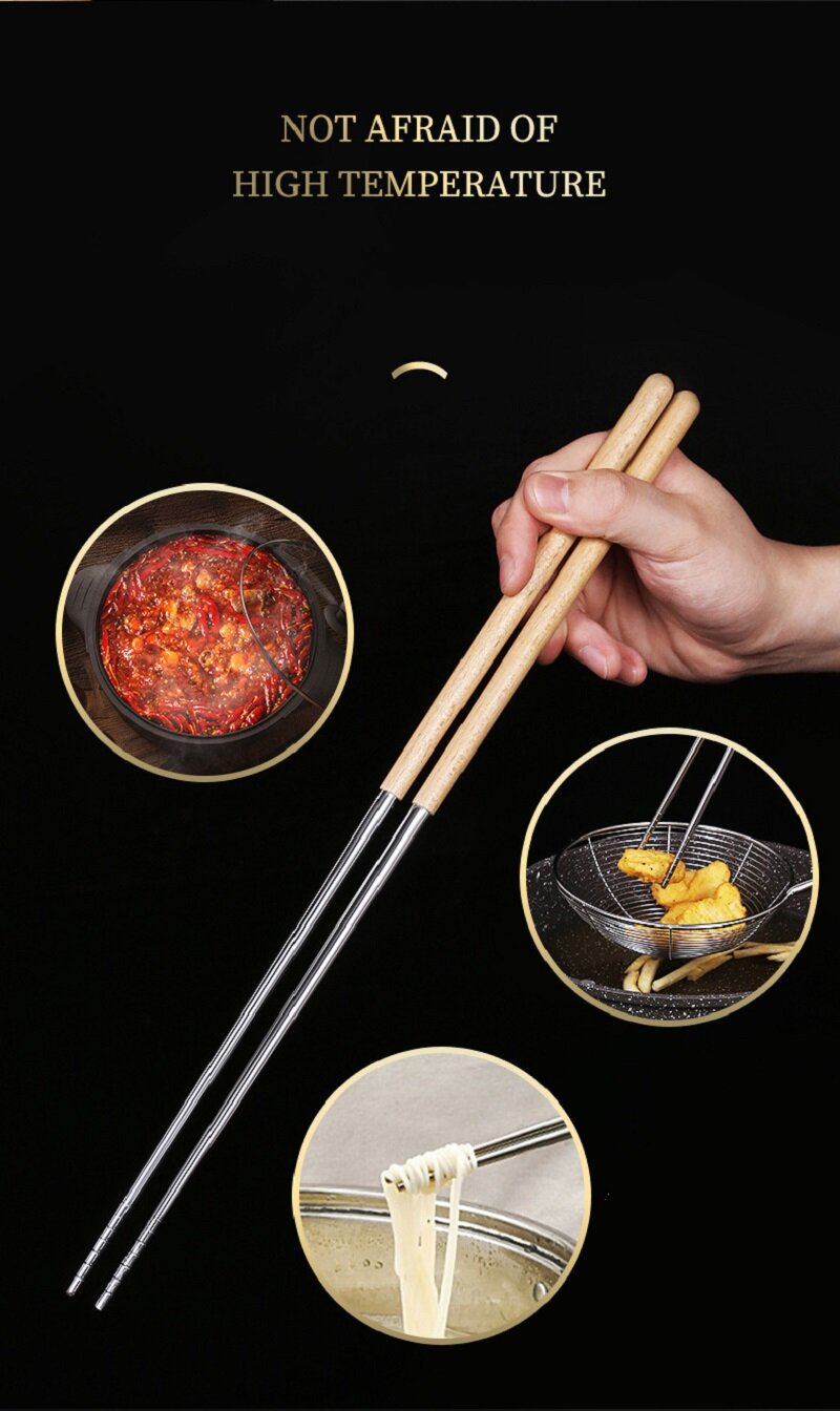 Đũa sồi đũa gia đình Đũa gỗ đũa đũa bằng thép không gỉ Đũa dài