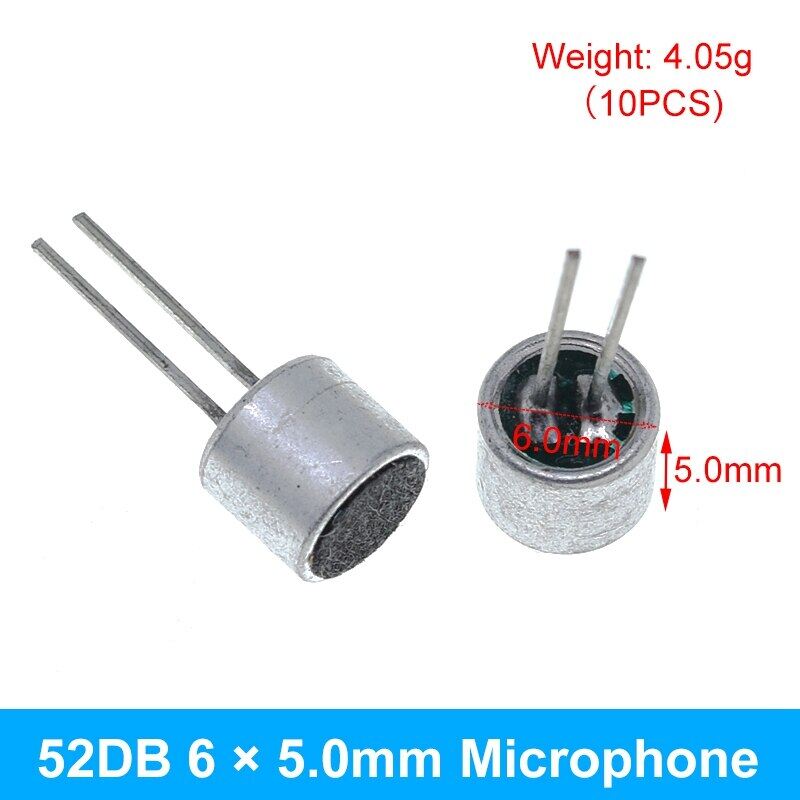 Micro tzt 10 cái/lốc 9x7mm 9767 6x5mm 6050 6x2.2mm 6022 4.5x2.2mm 4522 4x1.5mm 4015 electret microphone với 2 pin pick-up