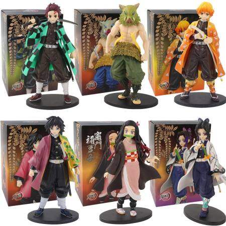 Demon Slayer Figure Kids Gifts Figures Model with Box Decoration Cute Doll Kimetsu No Yaiba Tanjirou Agatsuma Zenitsu Kochou Shinobu Kamado Nezuko Birthday Gift