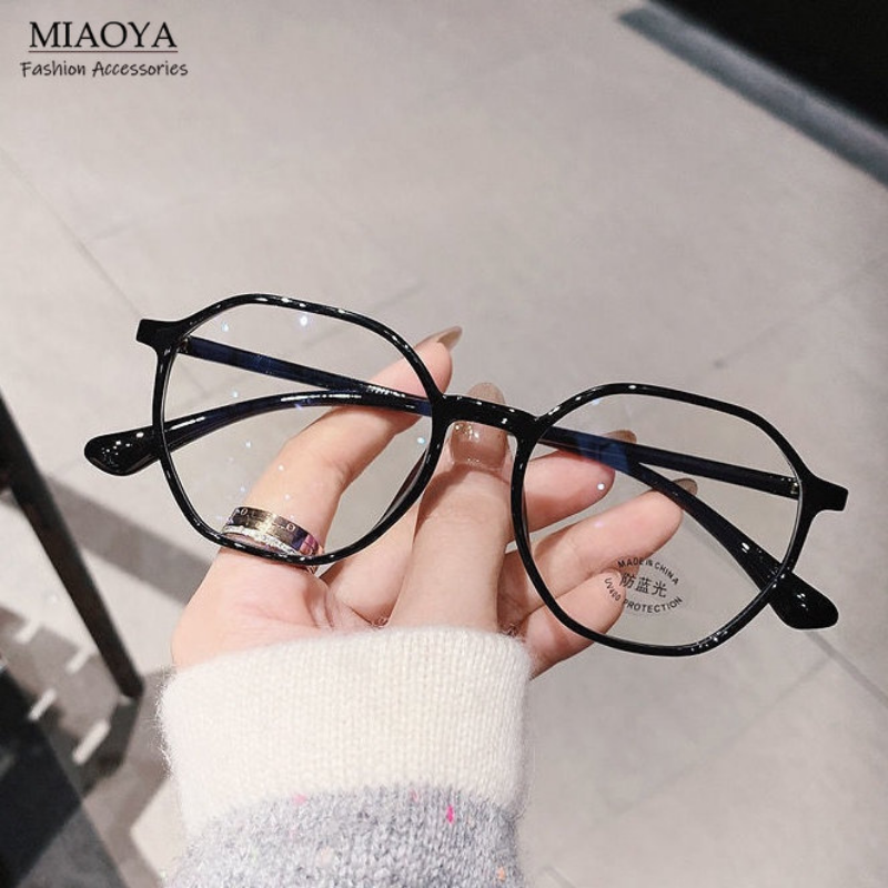 MIAOYA Fashion Jewelry Shop Polygonal Flat Glasses For Ladies INS Styling Accessories For Students Exquisite Birthday Gift