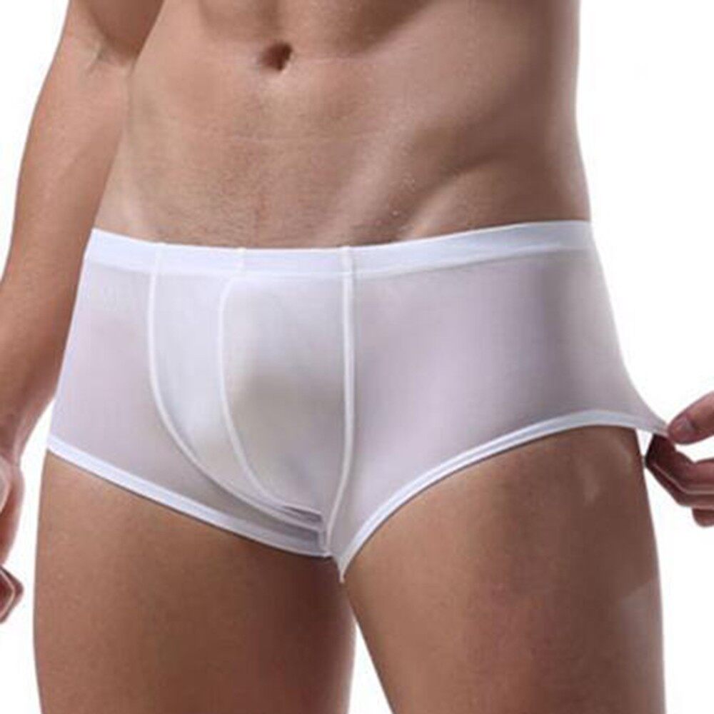 Quần lót nam cạp trễ quần lót boxer quần lót gợi cảm thoáng khí quần lót lụa lạnh