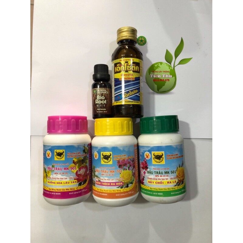 Combo 5 loại phân bón,chế phẩm siêu kích rễ cho lan cây cảnh