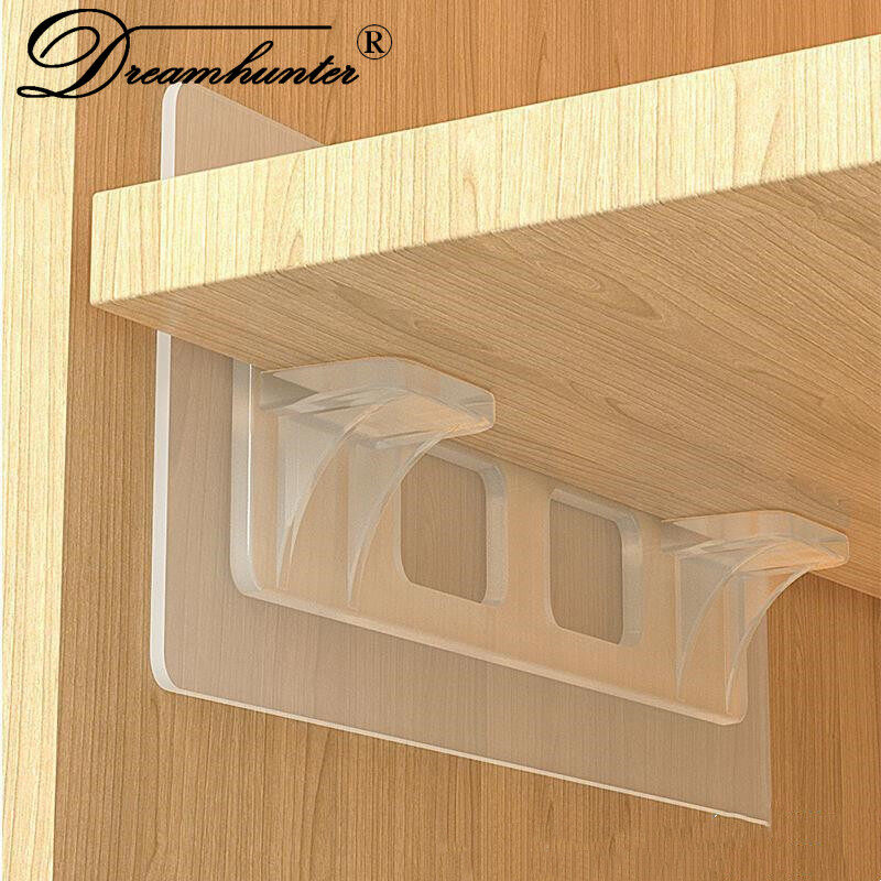 Dream Hunter 2/4/6 Cái Móc Giá Đỡ Tấm Gỗ Nhỏ Tăng Cường Móc Dán Kệ Hỗ Trợ Phân Vùng Không Cần Đục Lỗ Miếng Dán Gắn Tường