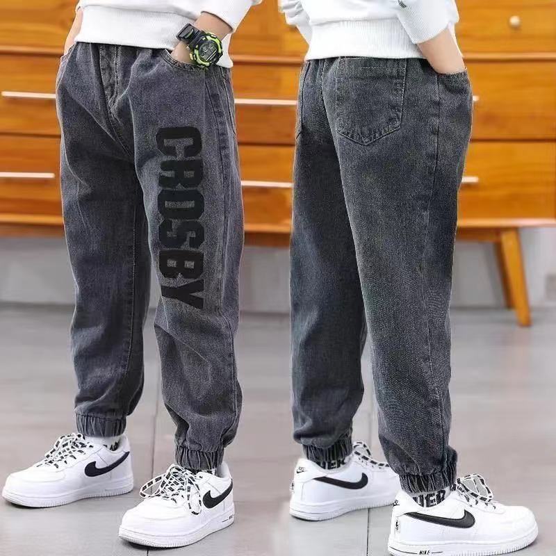 Quần jean bé gái denim chính thức của bé trai quần denim quần jean trẻ em thời trang Hàn Quốc rộng 100-160cm phong cách mới quần học sinh 1bp0081