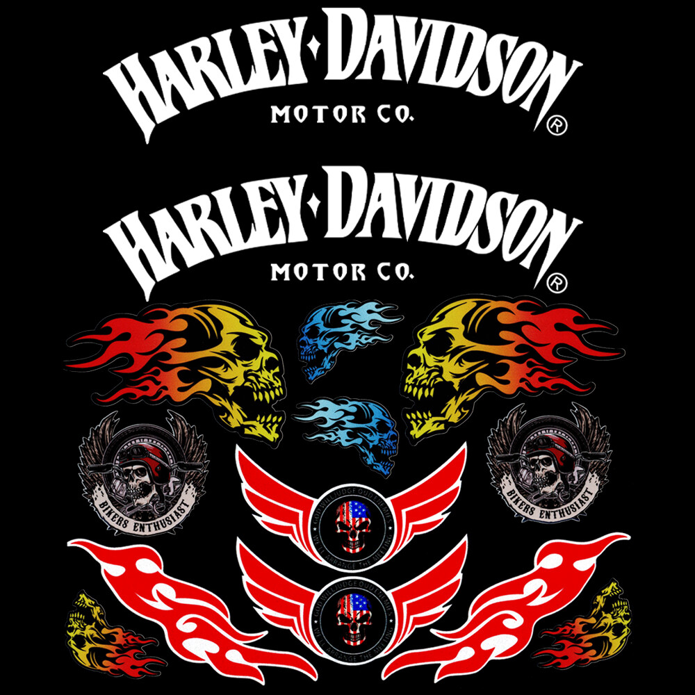 Nhãn dán xe máy phản quang logo đề can bình xăng cho harley