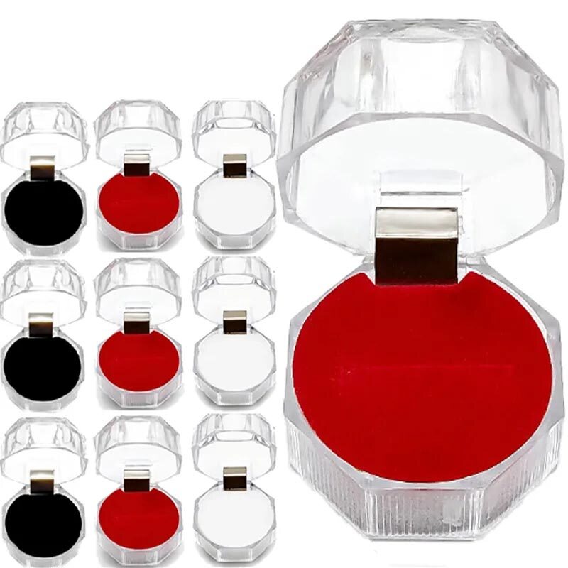 3 chiếc hộp nhẫn acrylic hộp trang sức hộp đựng bông tai trưng bày đồ trang sức mini