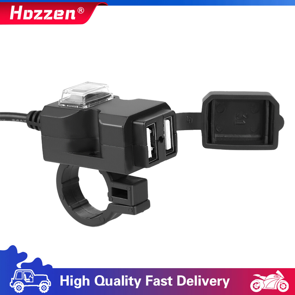 Bộ sạc USB kép Hozzen chống nước 9-24V cho xe máy đầu chuyển đổi ổ cắm điện