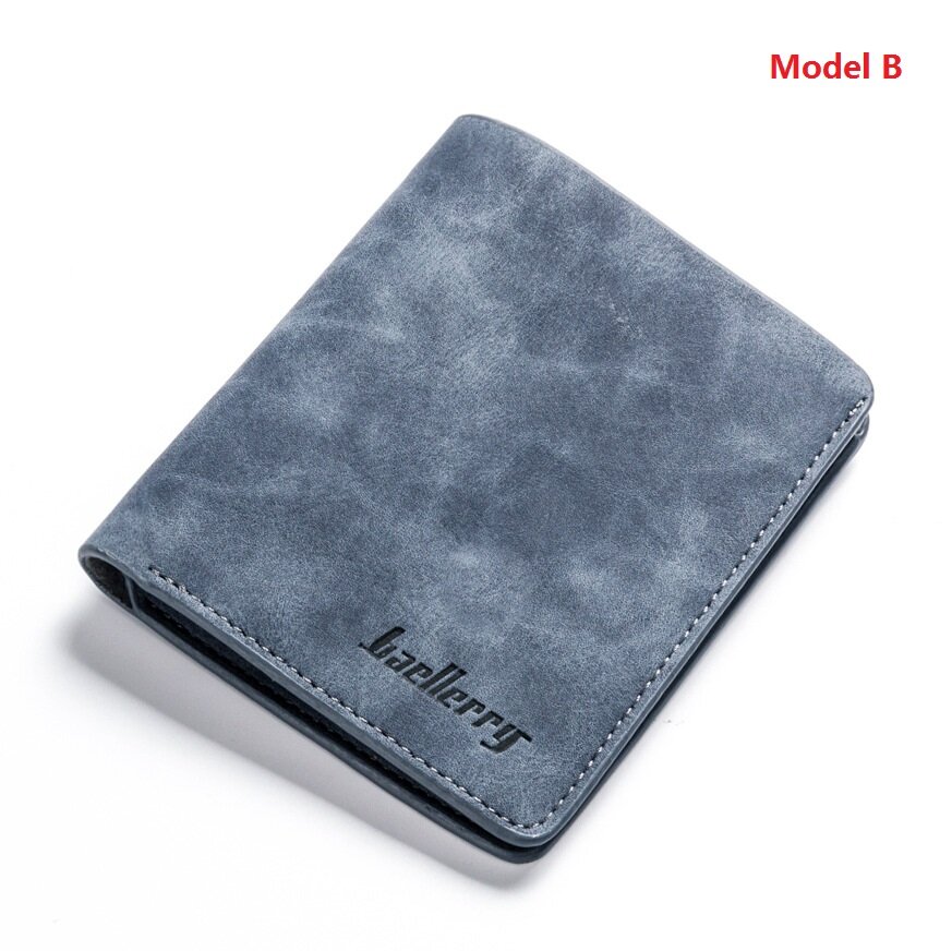 Ví đựng thẻ tiền da PU mỏng gập làm đôi nhỏ gọn họa tiết chữ Baellerry dành cho nam và nữ