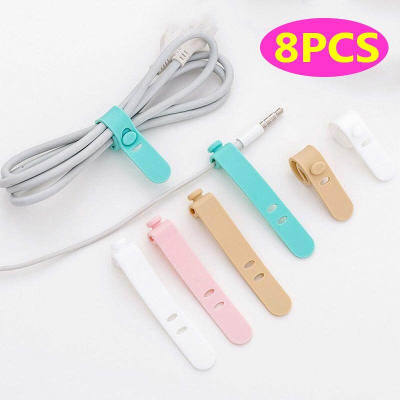 [Allmobiles] 8 Chiếc Cuộn Dây Cáp Bộ Sạc USB Màu Silicon Cuộn Dây Dễ Thương Kẹp Túi Cuộn Dây Cáp Decro Bảo Vệ Kẹp Dây Tai Nghe
