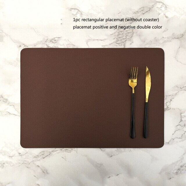 Nordic หนัง Placemats อุปกรณ์กันน้ำบนโต๊ะอาหารโรงแรมร้านอาหาร Placemat สร้างสรรค์แผ่นเสื่อห้องครัวอุปกรณ์เสริม