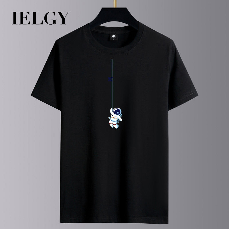 IELGY 【S-6XL】Men's T-shirt Summer New Loose Round Neck Cotton Large Size Top