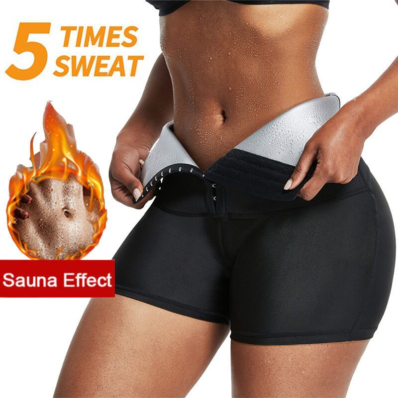 Sweat Sauna Pants Waist Trainer Body Shaper Thermo Shapewear Tummy Control  Slimming Pants Fajas Workout Fitness Leggings size S Color Blue