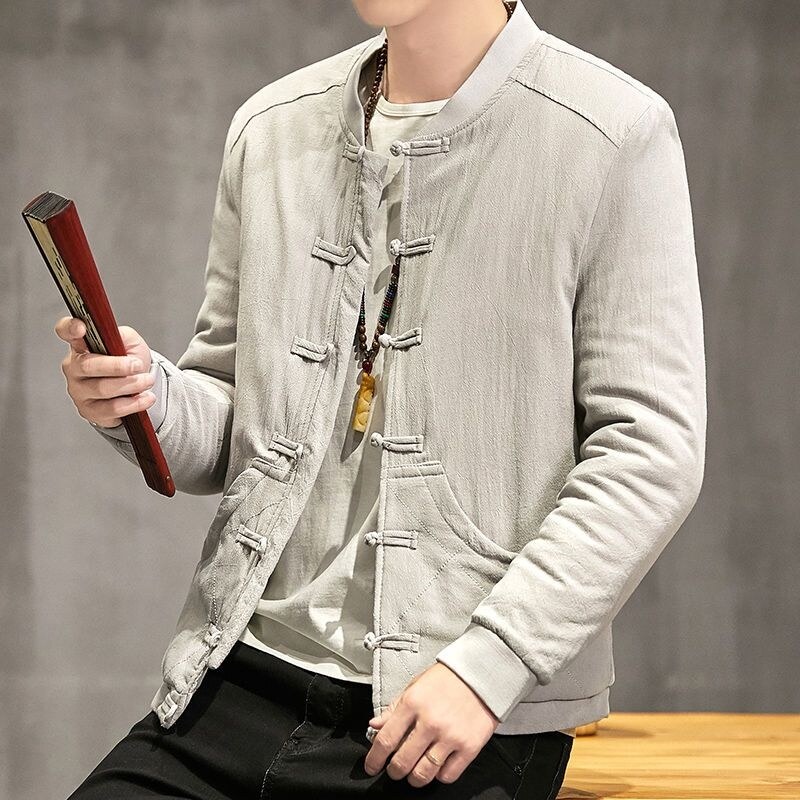 Tang suit cotton-padded jacket male with velvet winter dish buckle jacket zen suit Chinese wind restoring ancient ways more men's Chinese hanfu cotton-padded clothes