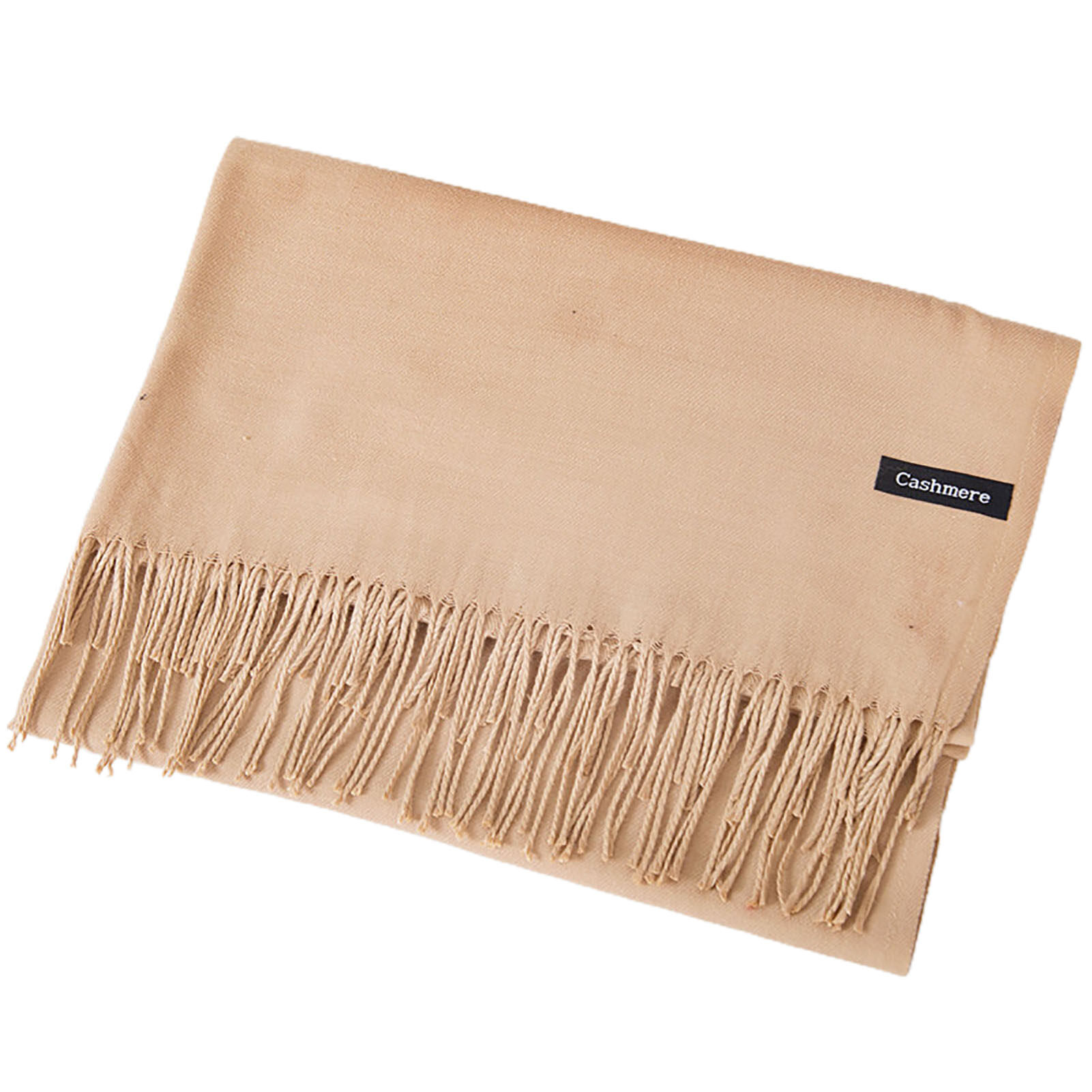 Warm Solid Color Imitation Cashmere Thicken Tassel Long Scarf Shawl