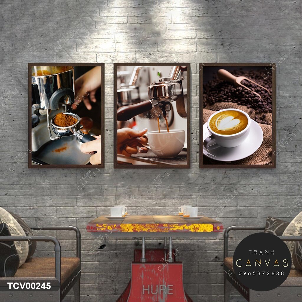 Tranh canvas treo tường trang trí quán cà phê - Tranh coffee vintage