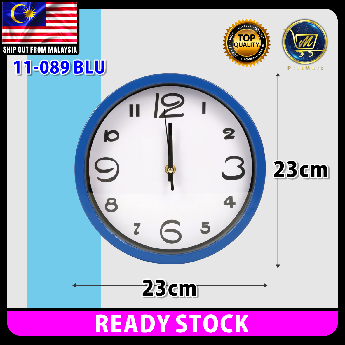 PlatMart - [READY STOCK] 23cm Modern Silent Jam Dinding Wall Clock 11-089 |  Lazada