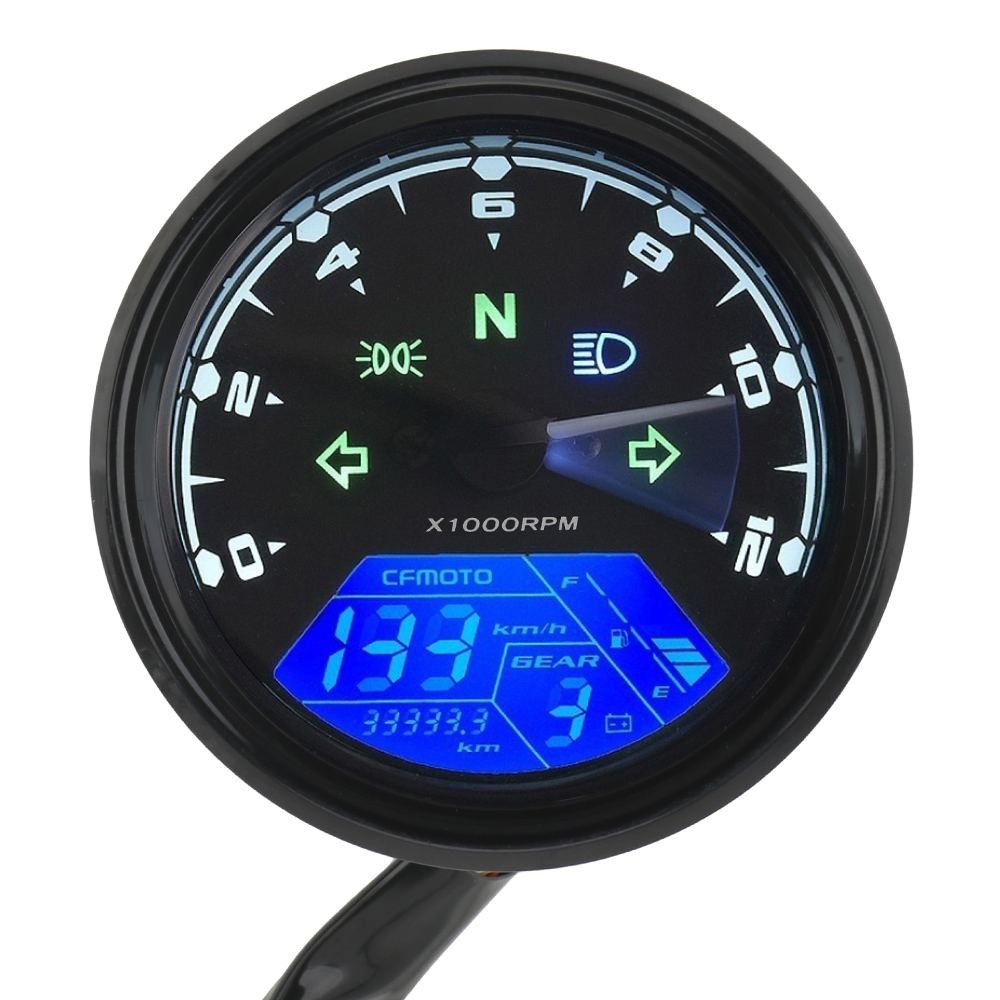 Đồng hồ đo tốc độ bảng điều khiển xe máy, đồng hồ chỉ báo kỹ thuật số led đa chức năng, đồng hồ đo tốc độ, đồng hồ đo nhiên liệu, máy đo tốc độ quay số ban đêm chống lóa phổ thông