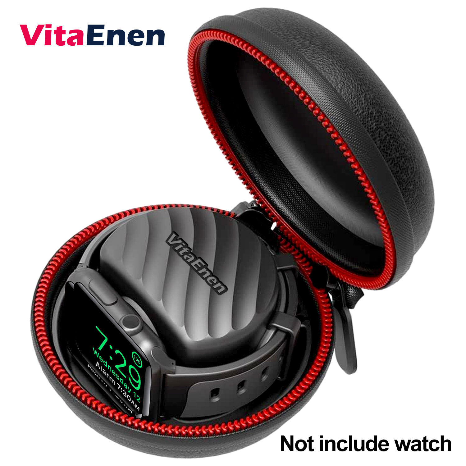 Hộp Đựng Tương Thích Với Apple Watch Series 5 / Series 4 / Series 3 / Series 2 / Series 1 /44Mm/42Mm/40Mm/38Mm, hộp Đựng Du Lịch Cứng Có Đế Giữ Sạc Và Carabiner (Không Bao Gồm Đồng Hồ)