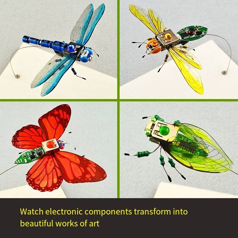Montessori DIY Robot côn trùng khoa học phát minh điện tử mô hình động vật