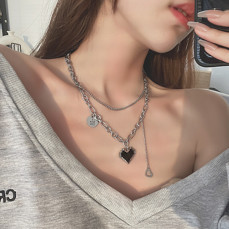 Magiclady dây chuyền trái tim bạc thời trang cho nữ dây chuyền trái tim không gây dị ứng cho nữ dây chuyền trái tim và dây chuyền