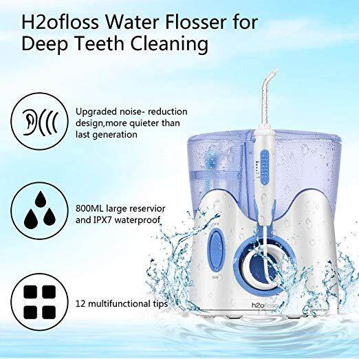 (Miễn Phí 12 Cái Mẹo Đa Năng) H2ofloss HF9 Ac220-240V Máy Tăm Nước Điện 800Ml Răng Flosser Nước Waterpik Cleanpic Máy Vệ Sinh Tắm Nha Khoa Bàn Chải Đánh Răng Tia Nước Thiết Kế Ít Tiếng Ồn