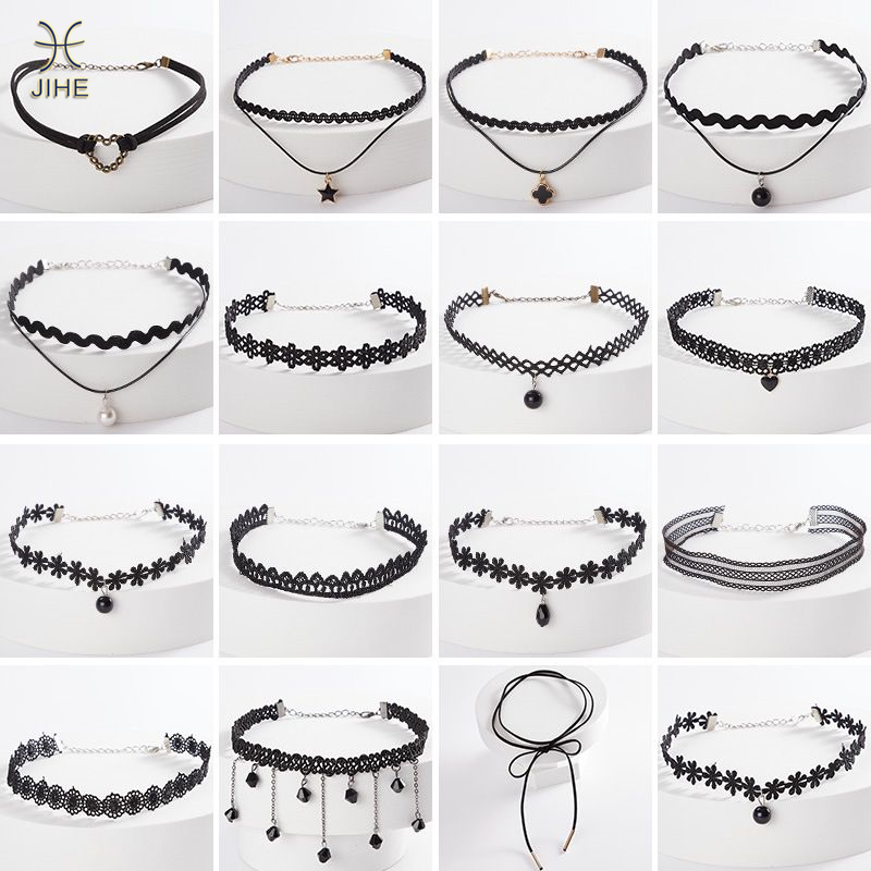 Vòng Cổ Choker Màu Đen Đơn Giản Thời Trang Cá Tính Dây Chuyền Xương Đòn Vòng Cổ Màu Đen Hoang Dã Cổ Điển Phong Cách Khác Nhau Phụ Kiện Thời Trang Phong Cách Nhật Bản Và Hàn Quốc Xu Hướng