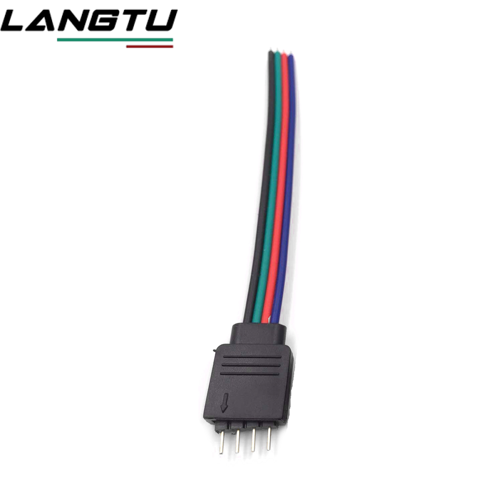 Langtu dây cáp kết nối rgb đực cái 4pin dây đèn led dây cáp kết nối bộ chuyển đổi cho dây đèn led 3528 5050 smd