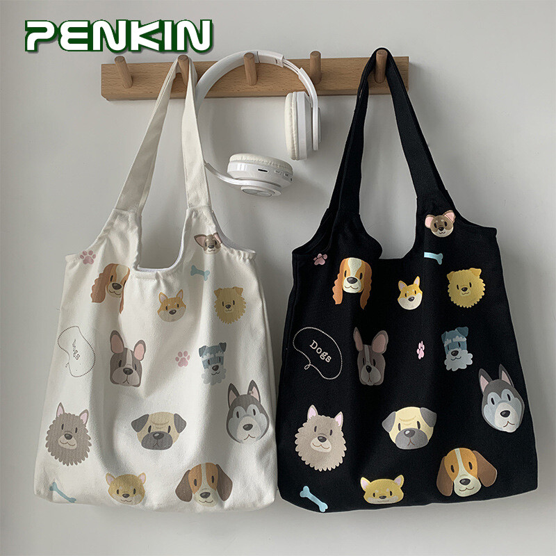 Penkin Phụ Nữ Canvas Tote Túi Chó Trường Sling Túi In Vest Túi Cho Cô Gái Phụ Nữ